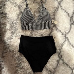 Aerie color block bikini - XS top and bottom, bottom is high waisted
